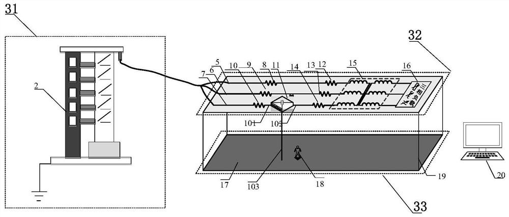 Risk assessment experiment platform and method for single-phase ground fault of lightning strike transmission line