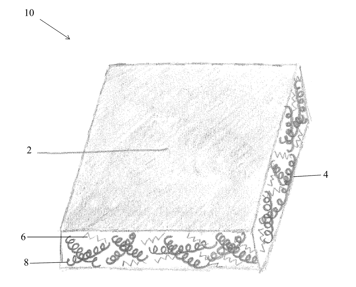 Migration resistant batting with stretch and methods of making and articles comprising the same