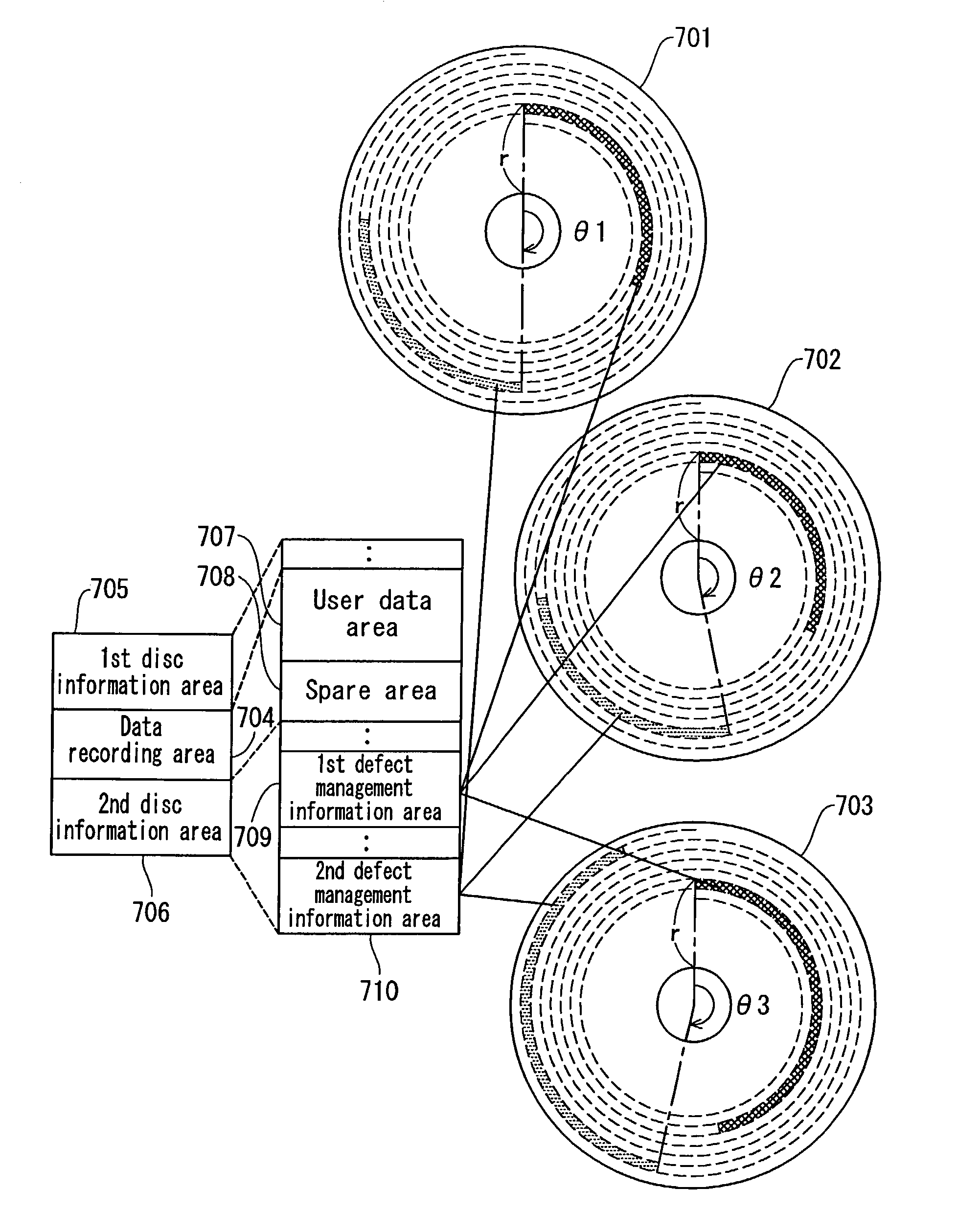 Information recording medium, recording apparatus, reproduction apparatus, recording method, reproduction method and defect management method