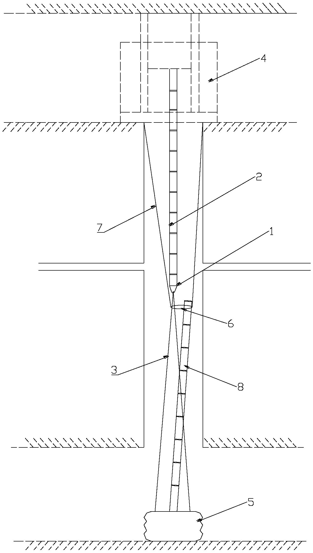 Raised drilling machine large drill removing method, inverted basket and drill removing structure