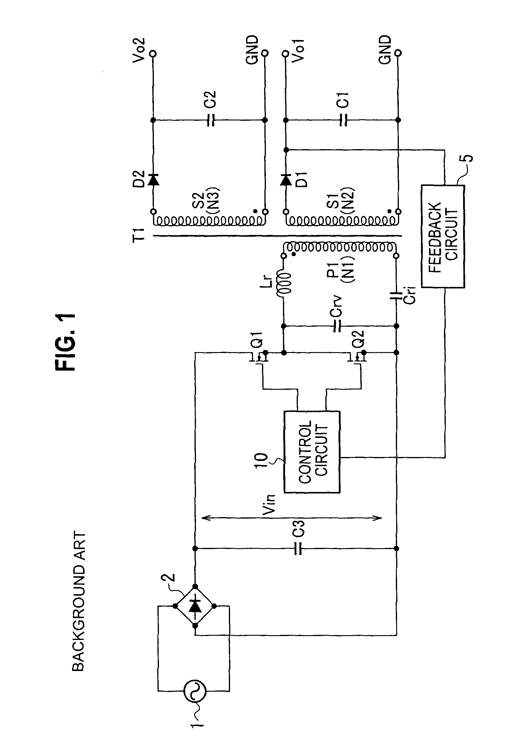 Multiple output switching power source apparatus including multiple series resonant circuits