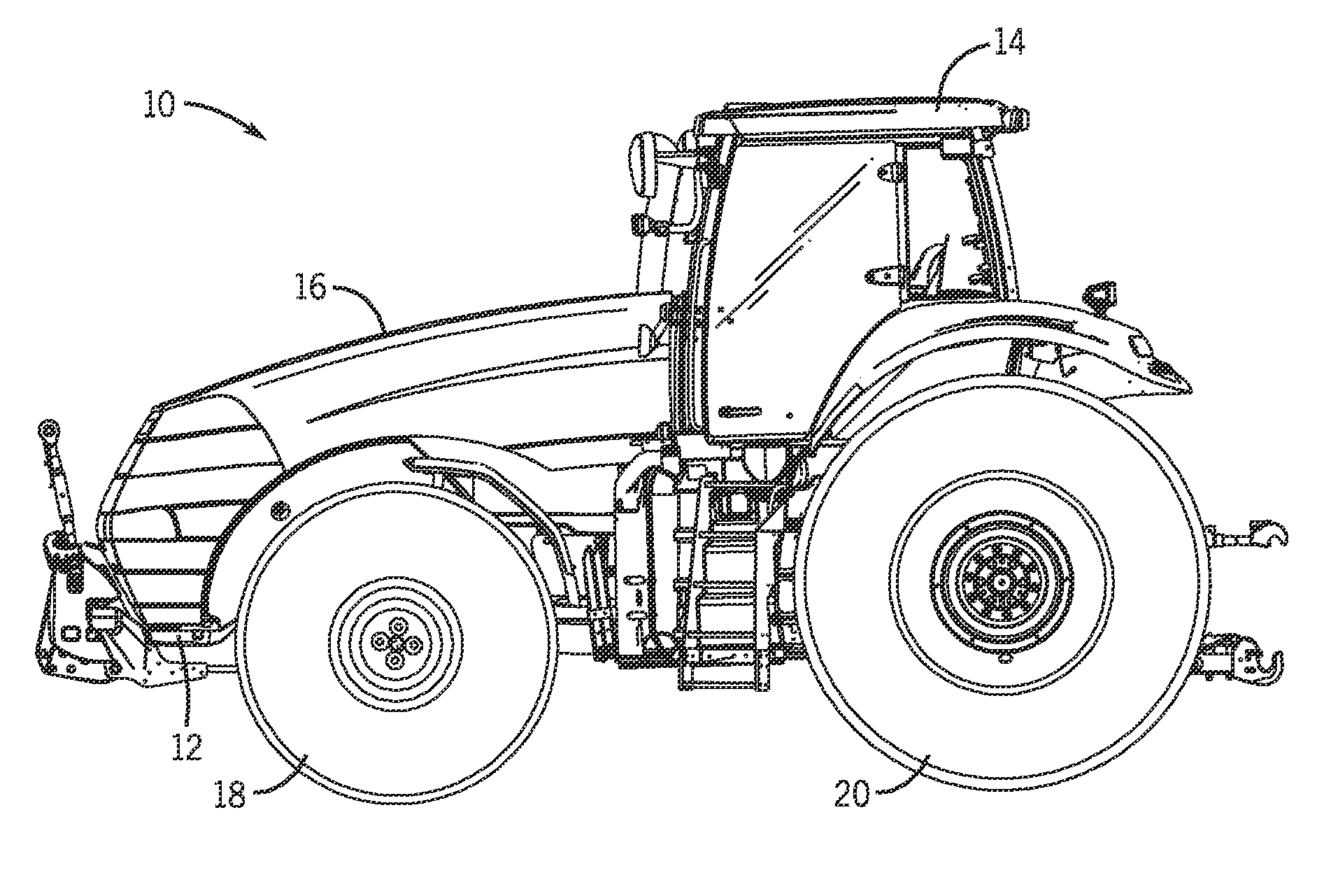 Adjustable suspension system for a work vehicle