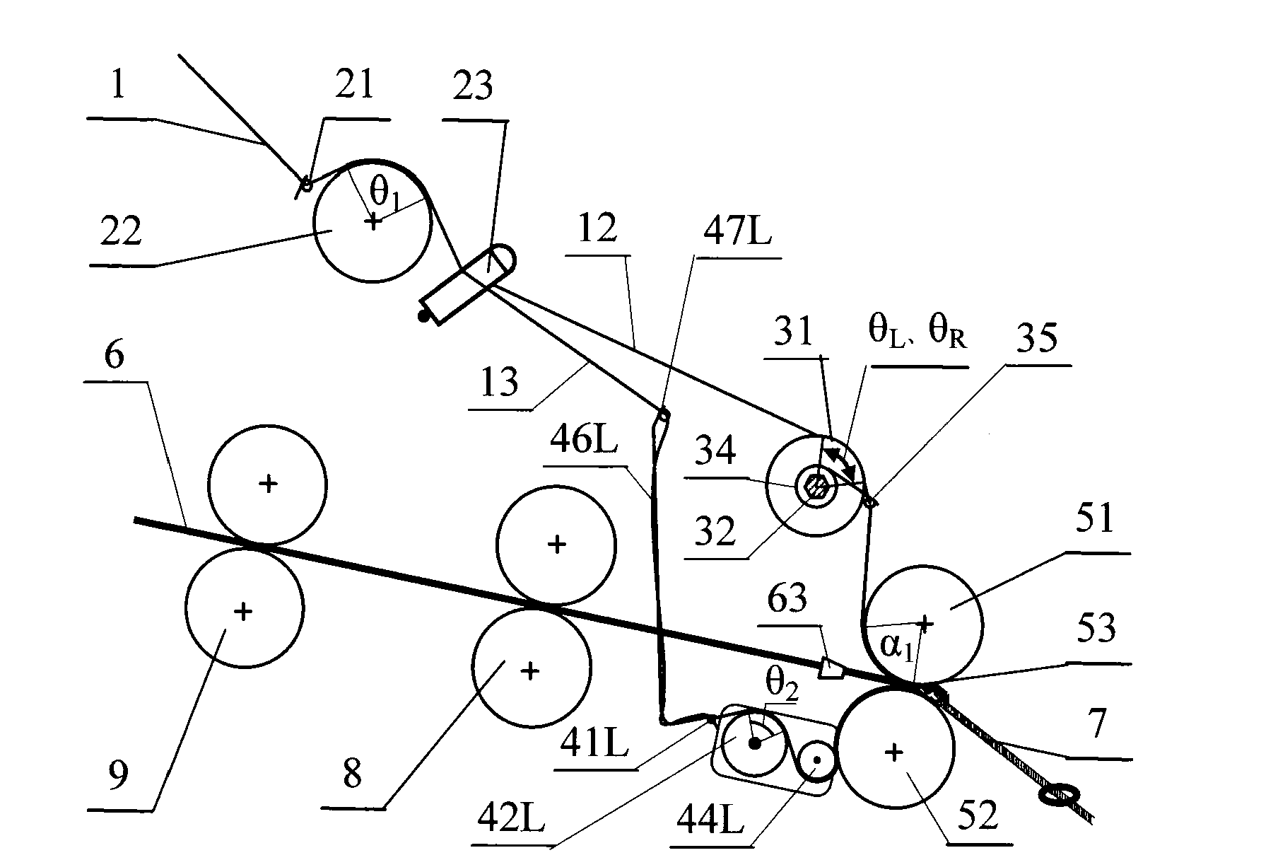 Double-bundle screen asymmetric composite yarn, spinning method and applications