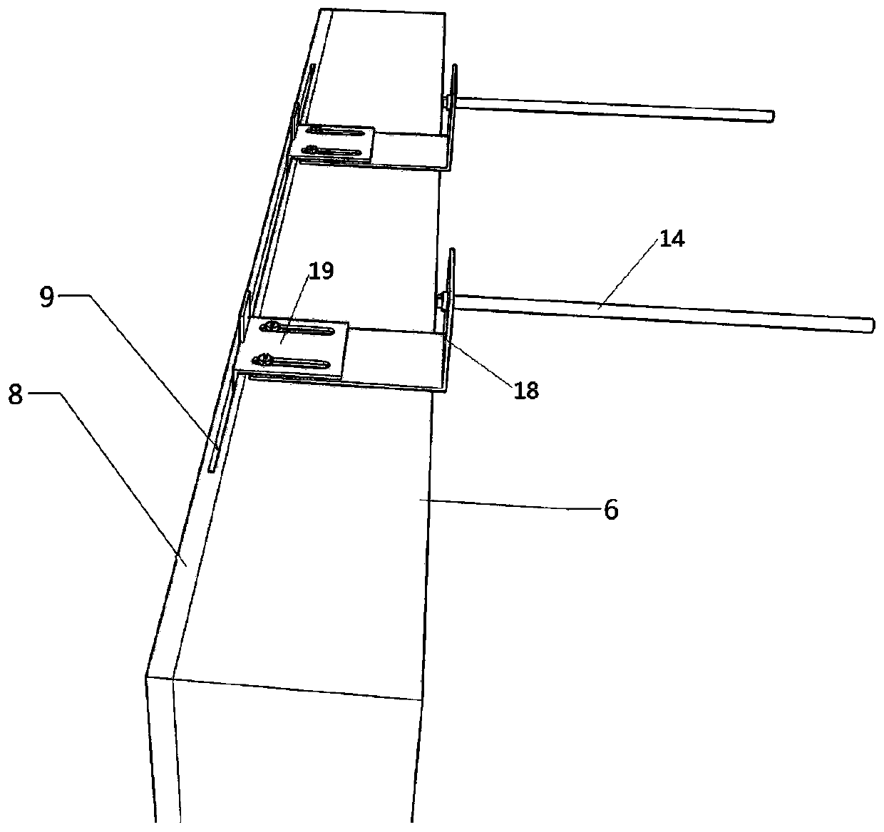 Mounting structure of outer wall rock wool heat preservation integrated plate of high-rise housing and construction method