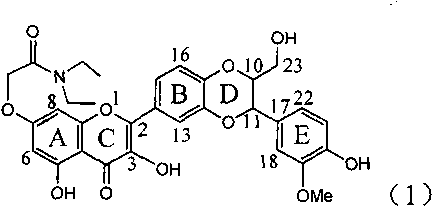 Use of acetamide dehydrogenation silibinin as medicament for treating viral hepatitis B