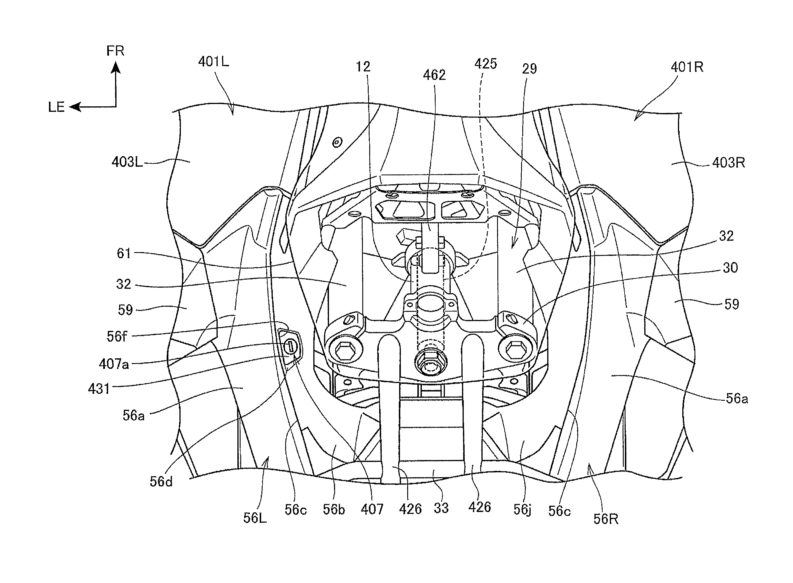 Locking structure for saddle type vehicle