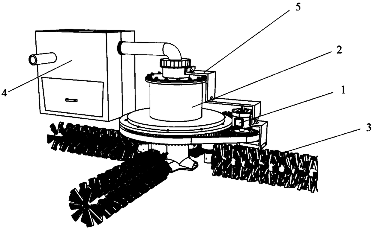 Planetary pavement garbage rolling brush device