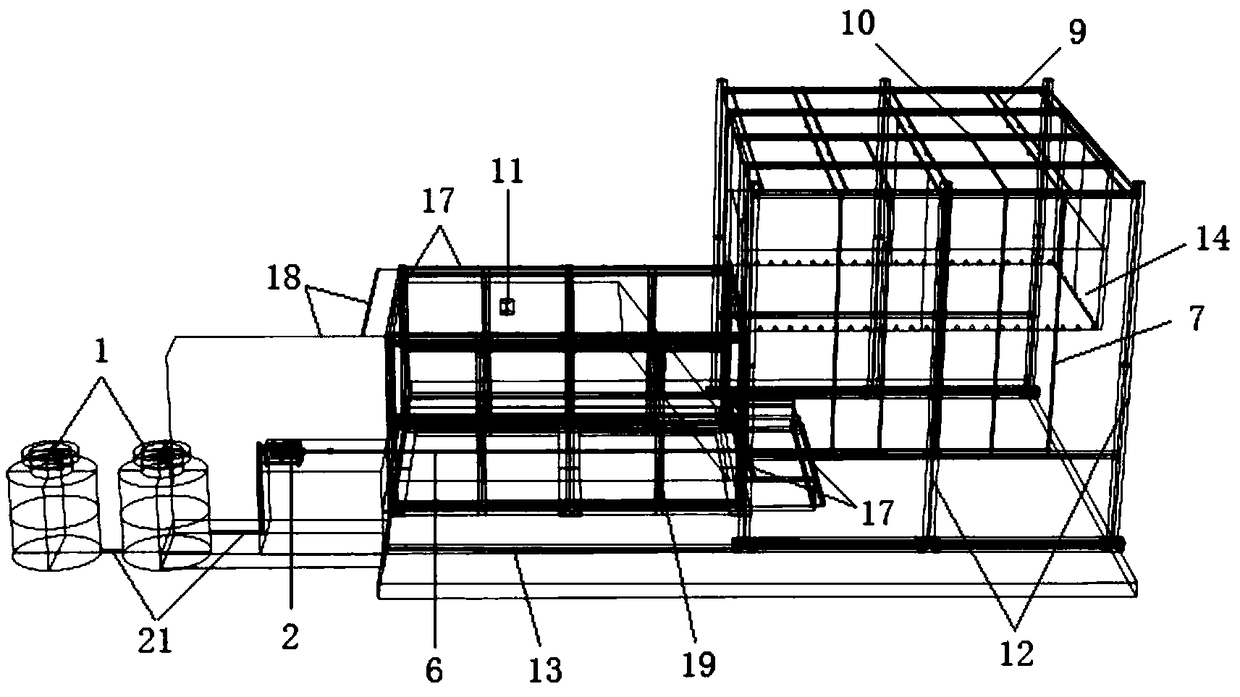 Artificial simulated rainfall device for side slope full-scale model test