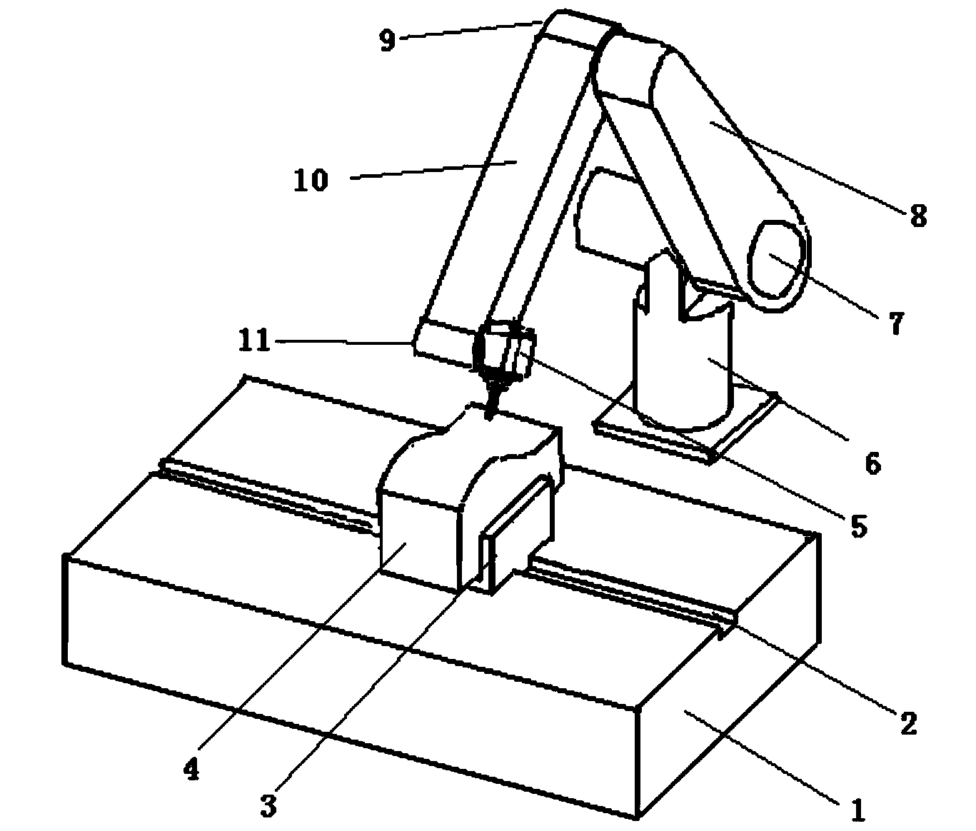 Curved surface laser beam heat treatment device and method for controlling position of laser spot