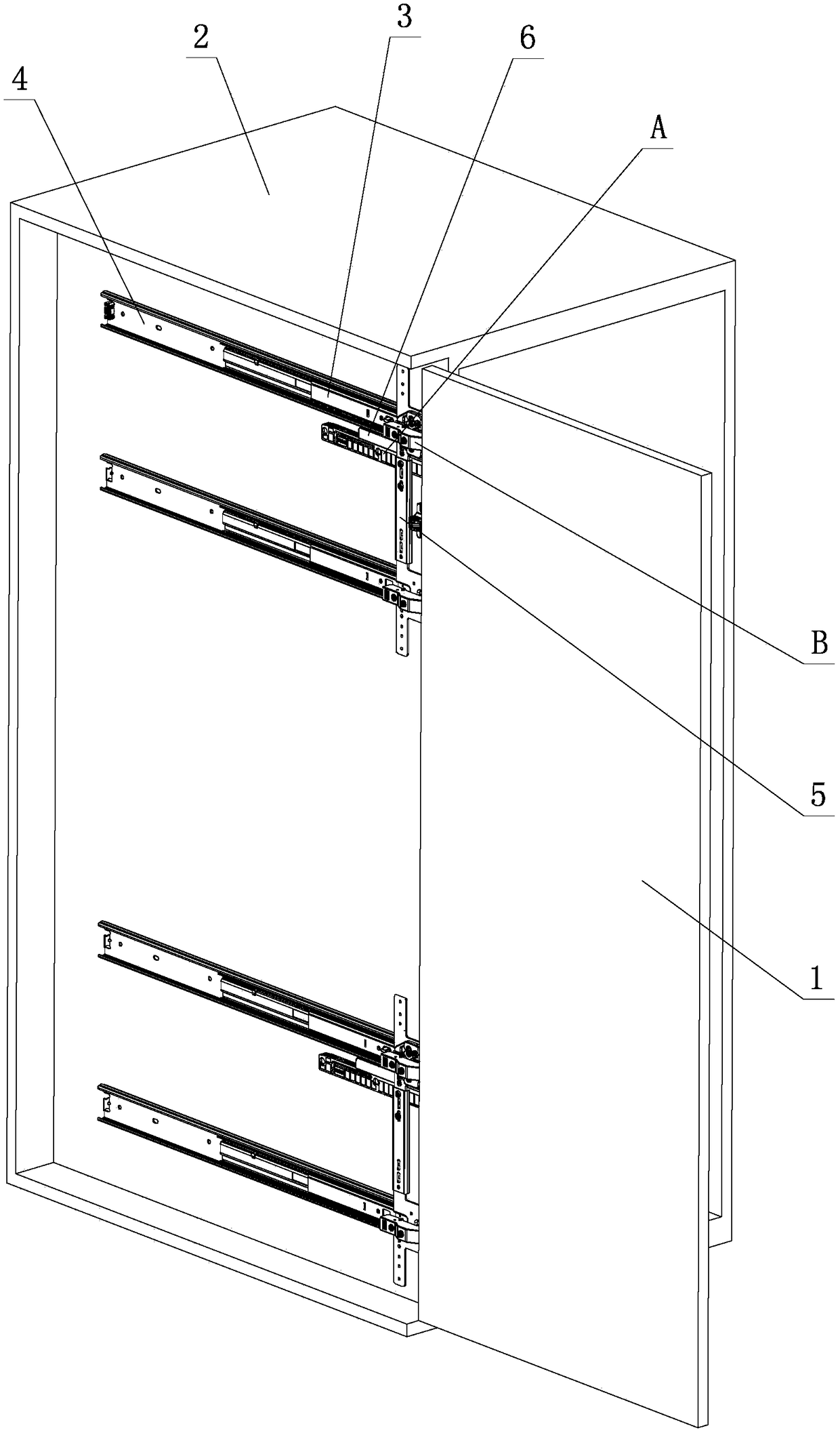 Limiting mechanism achieving rotary push-and-pull opening and closing on furniture