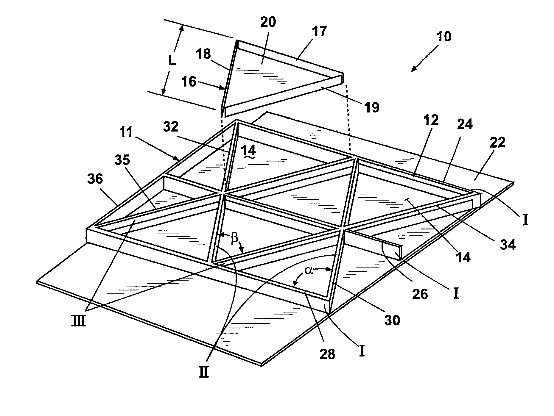 Cellular composite grid-stiffened structure