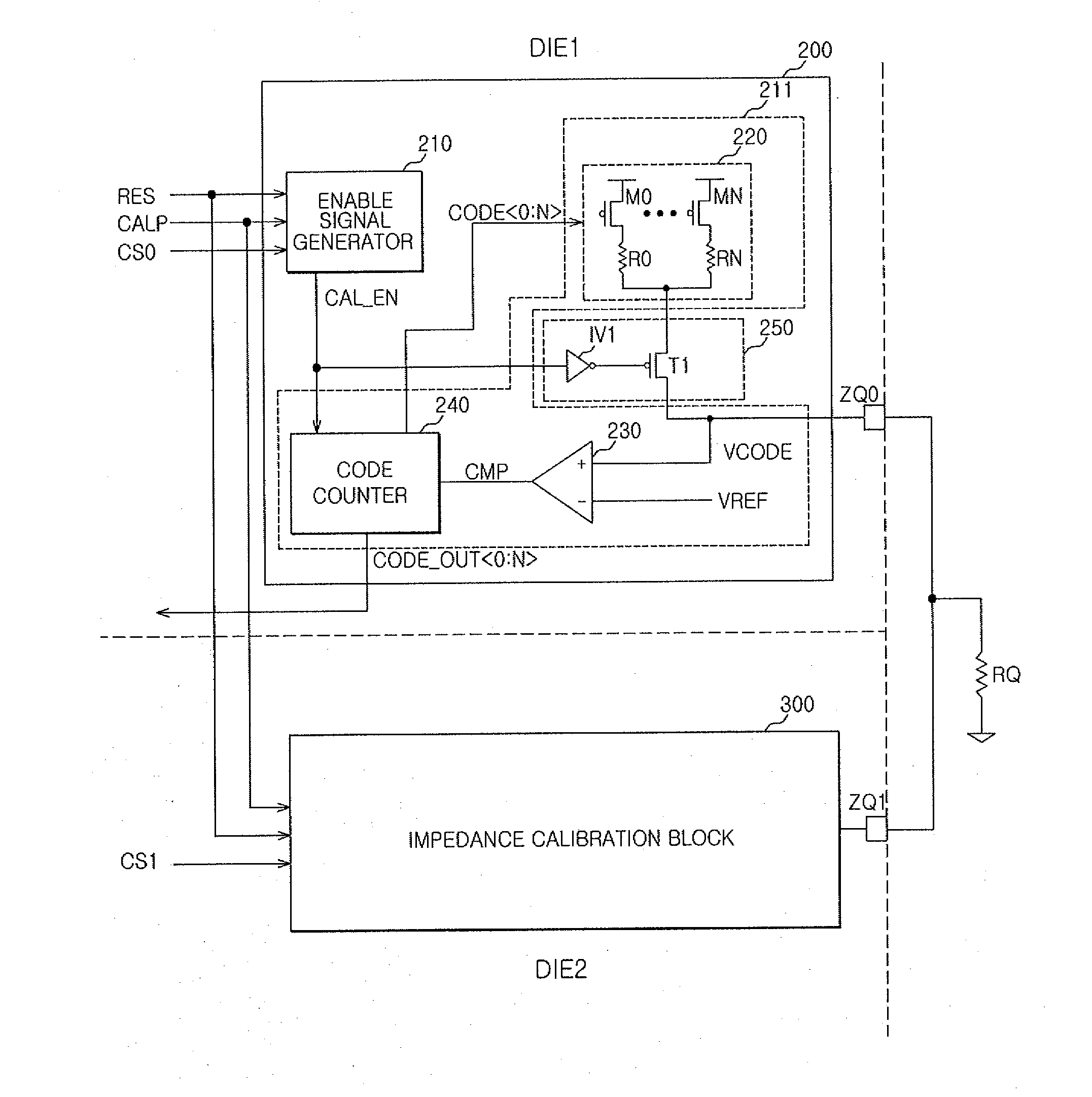 Circuit for calibrating impedance and semiconductor apparatus using the same