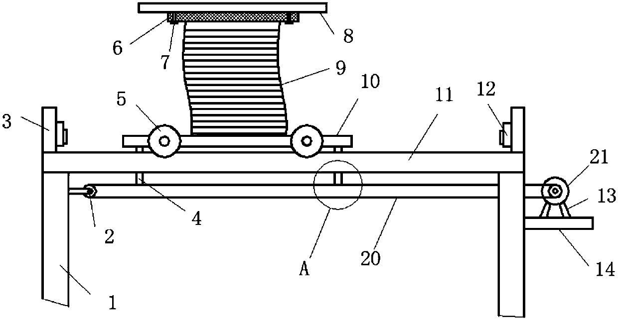 Air blowing device for suspension type workshop