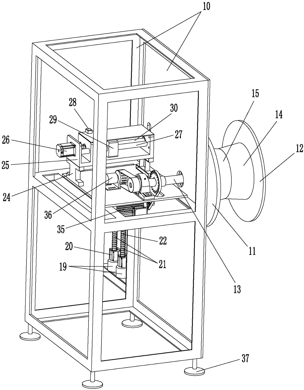 Rubber strip winding machine