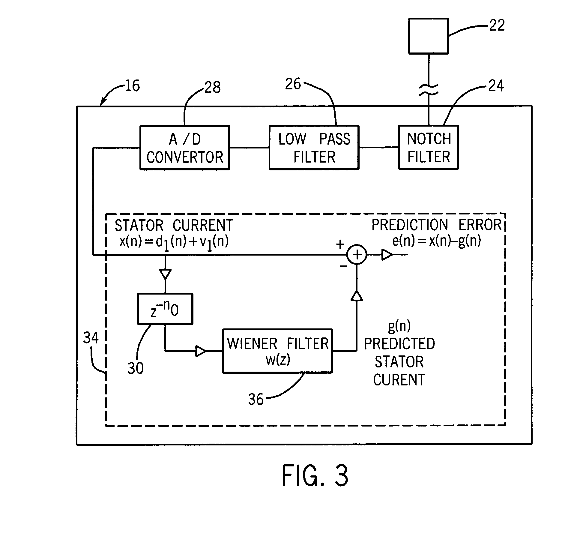 System and method for bearing fault detection using stator current noise cancellation