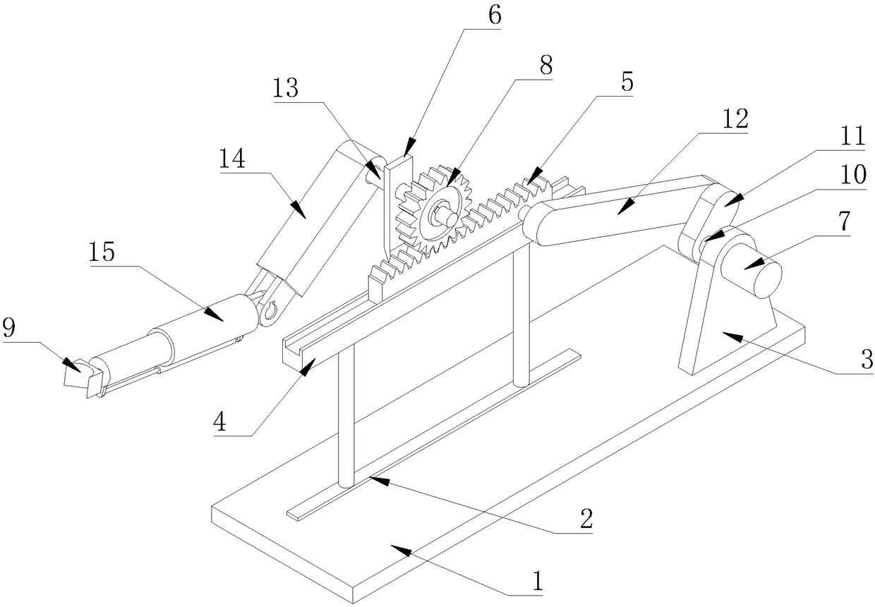 Crank and sliding block-based train decoupling equipment