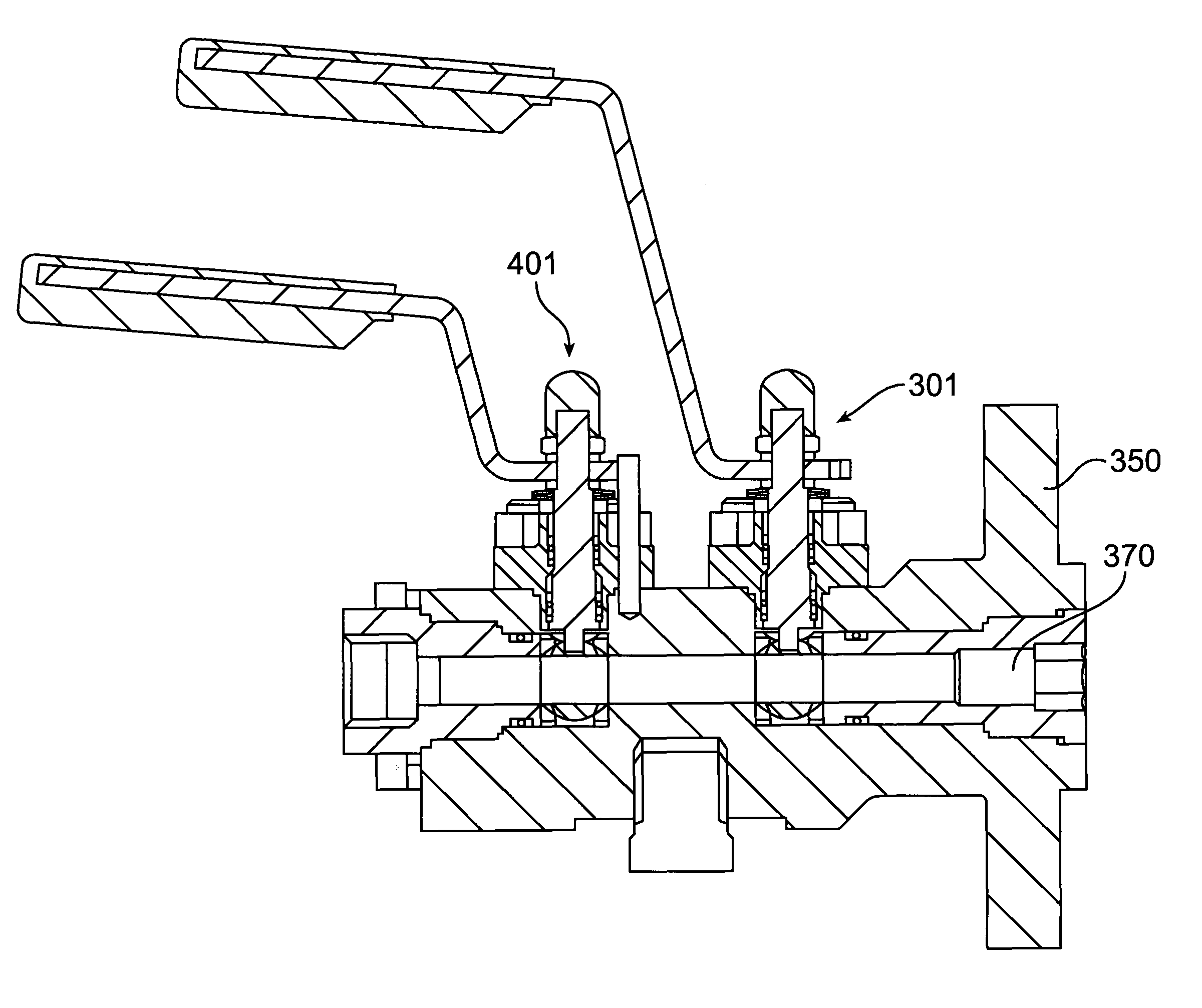 Fugitive emission reducing valve arrangement