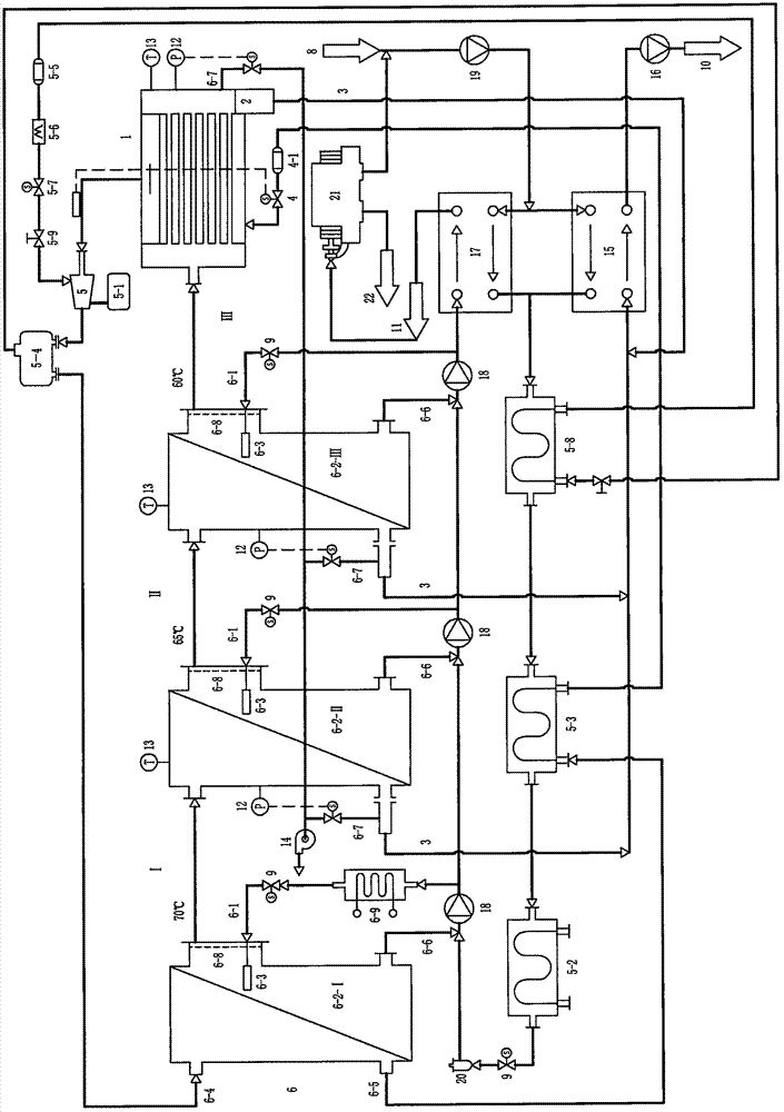 Condensed steam source heat pump driven multi-effect distillation process