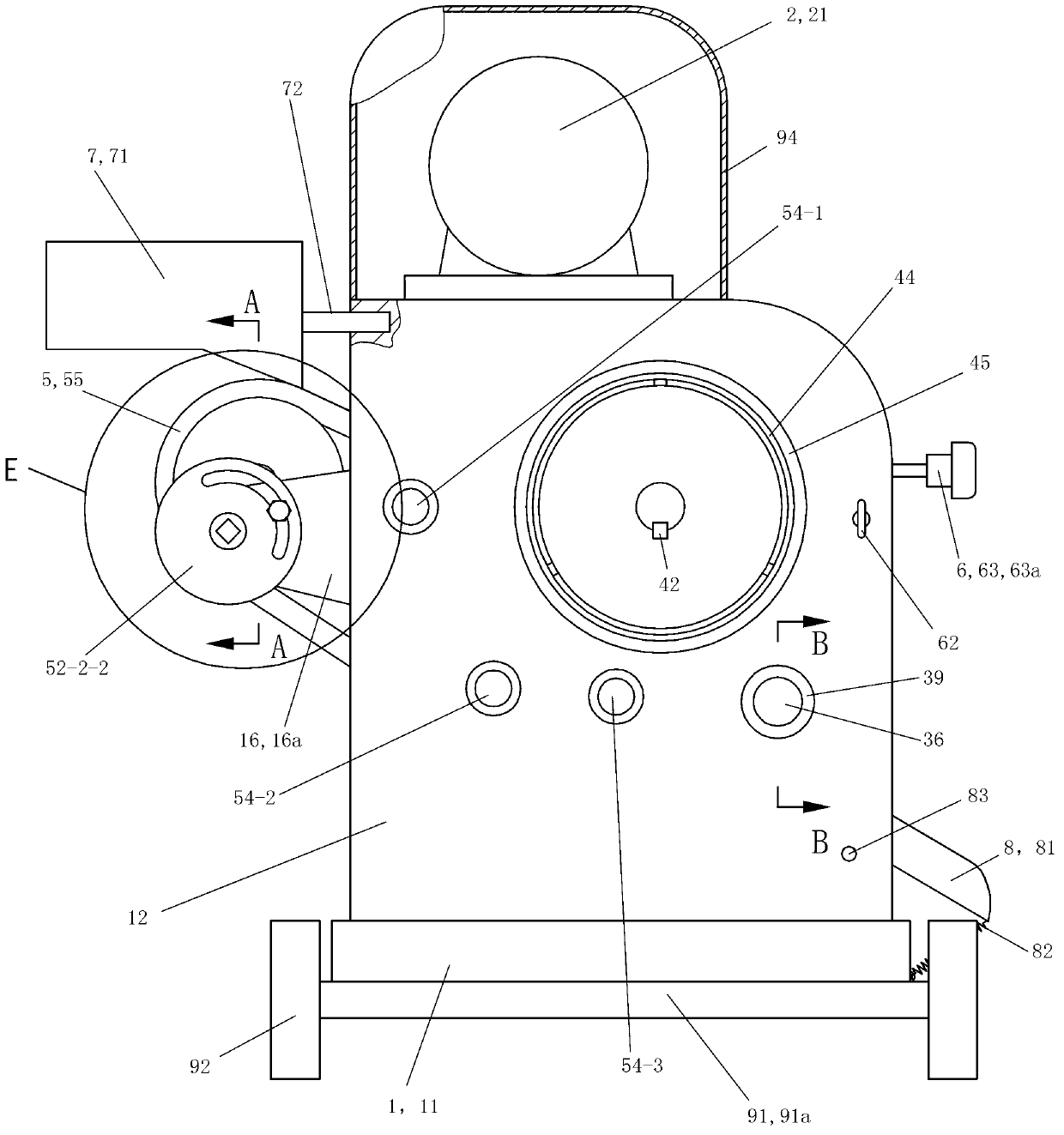 Squeezing component of fish and fishbone separating device