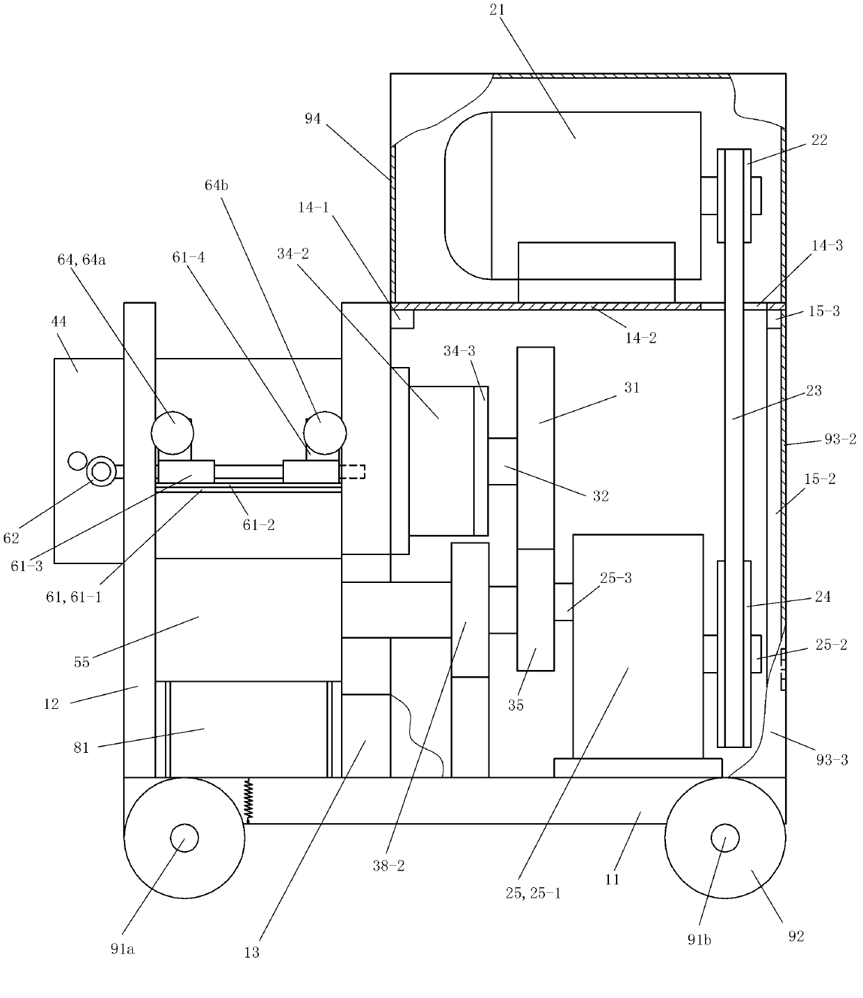 Squeezing component of fish and fishbone separating device