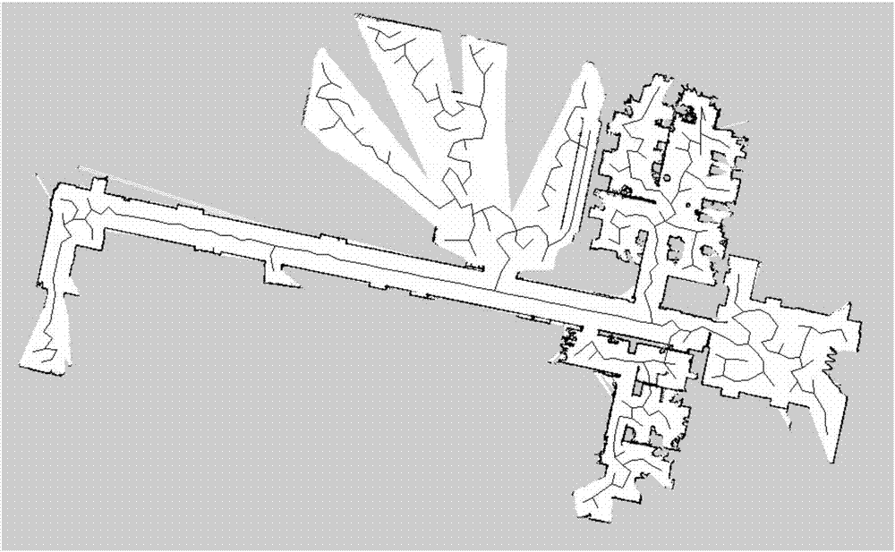 Method for extracting road center line by means of Visual Graph algorithm