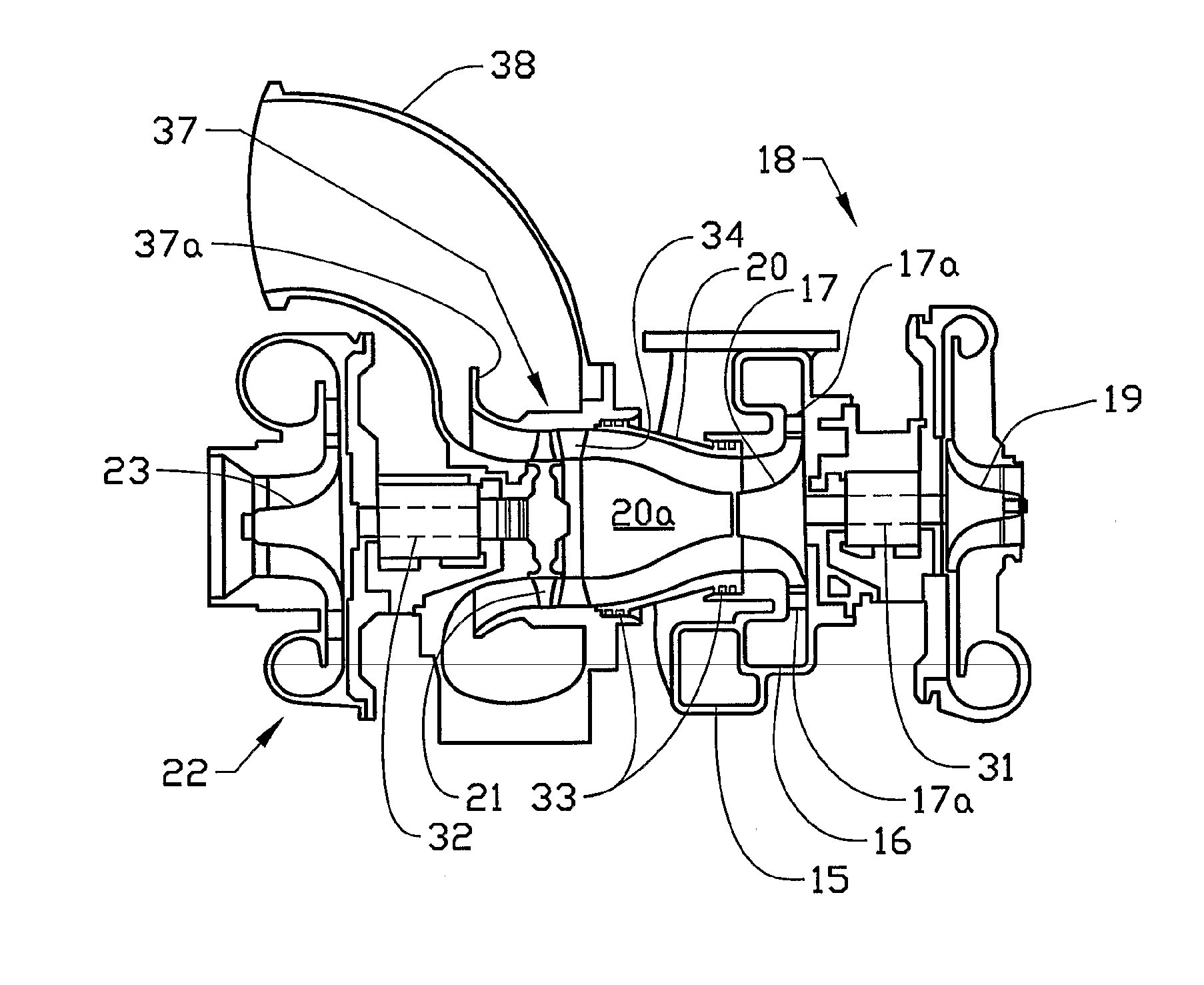 Turbochanger system for internal combustion engine comprising two compressor stages of the radial type provided with compressor wheels having backswept blades