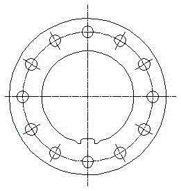 Rear axle locking gasket die capable of punching 24 holes in two steps and machining process of die