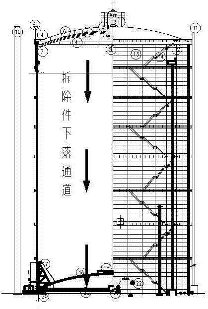 Dismounting construction method for thin-shell dome of gas chamber