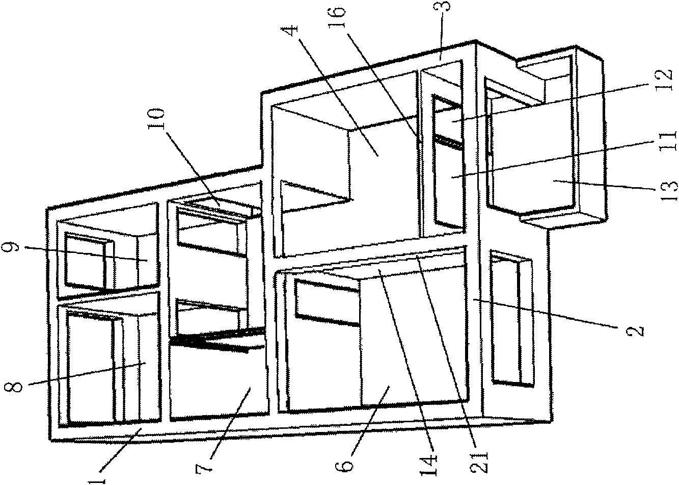 Multilayer and high-rise residential building of odd and even layer asymmetric matrix