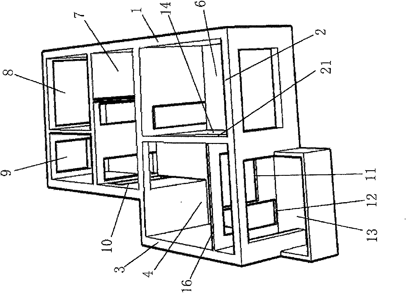 Multilayer and high-rise residential building of odd and even layer asymmetric matrix