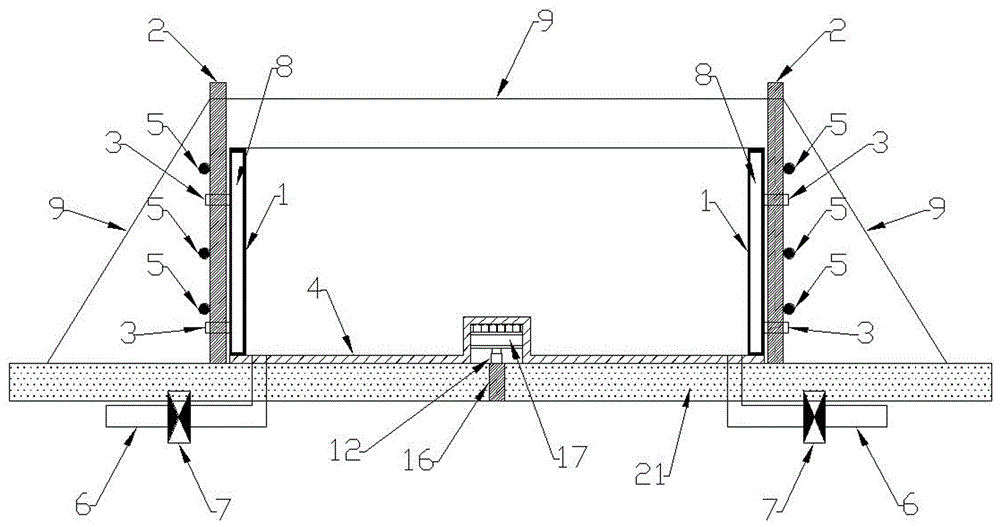 Inflation folding type pile foundation static load detection ballasting water tank