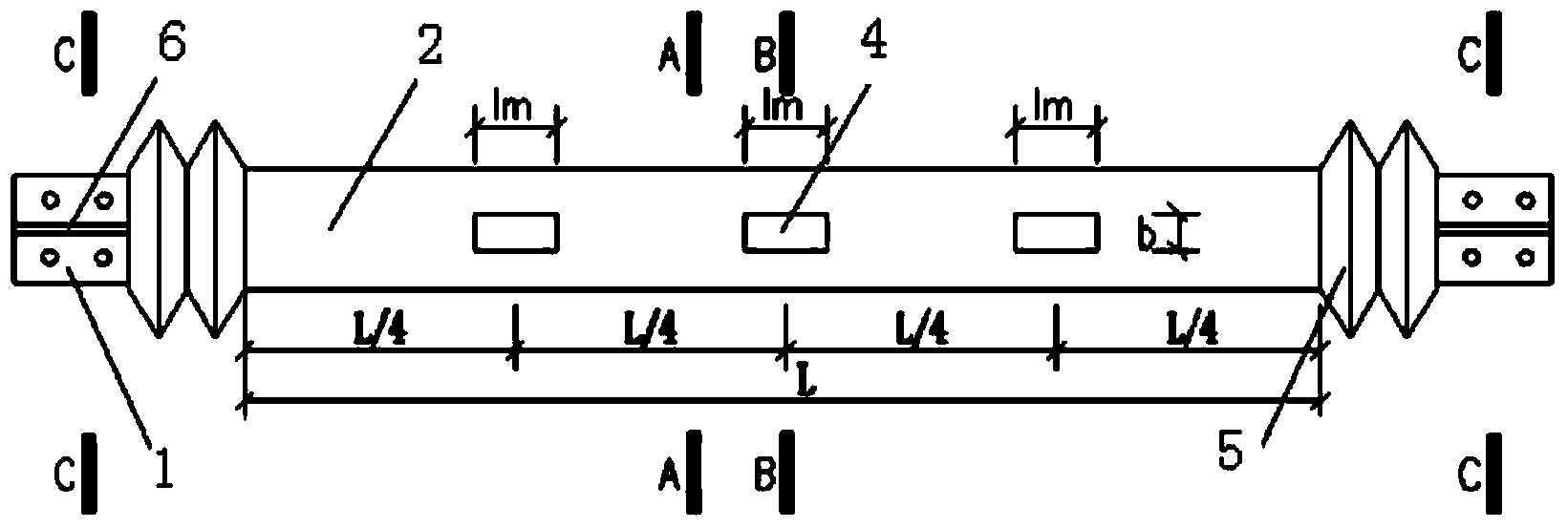 Non-welding buckling restraining support with inspection windows