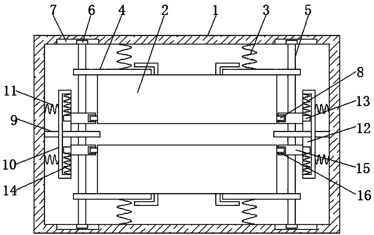 Dual-layer shockproof new energy automobile storage battery installation box