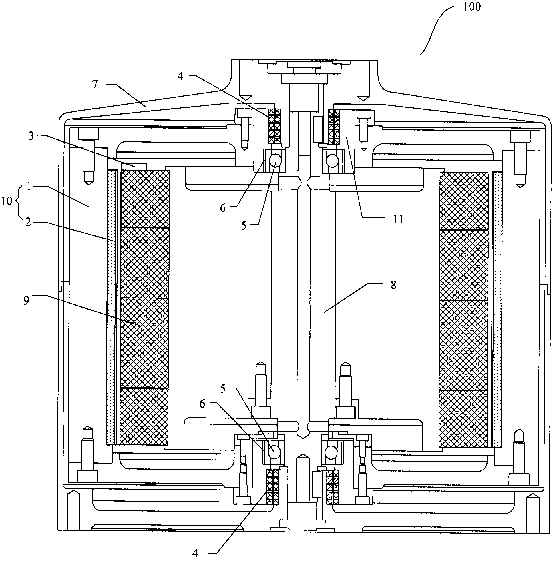 Coaxial motor system, generator system and motor system