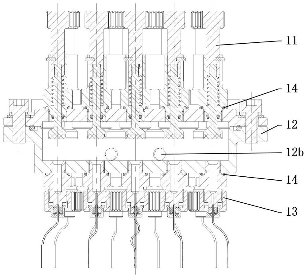 Injector capillary liquid flow and air tightness testing device