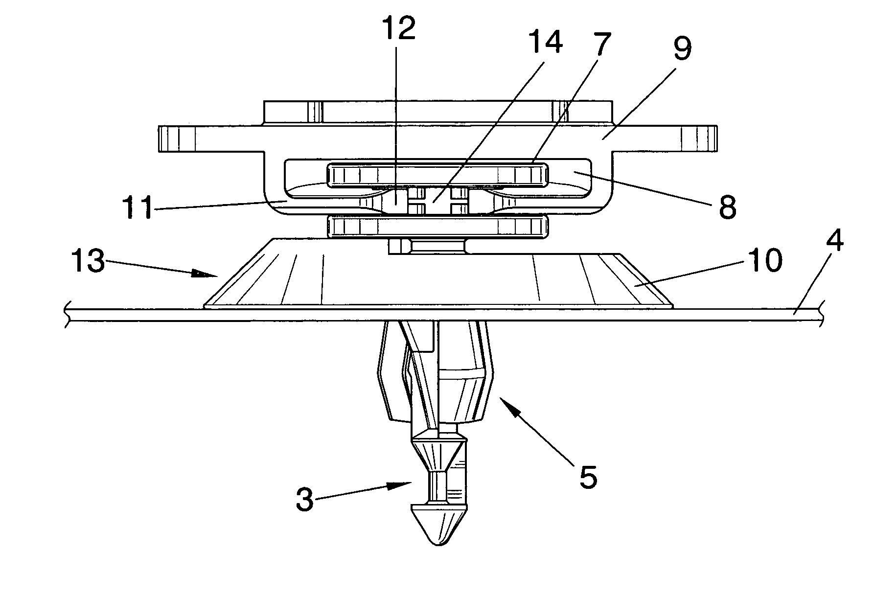 Connection part between a panel and a support