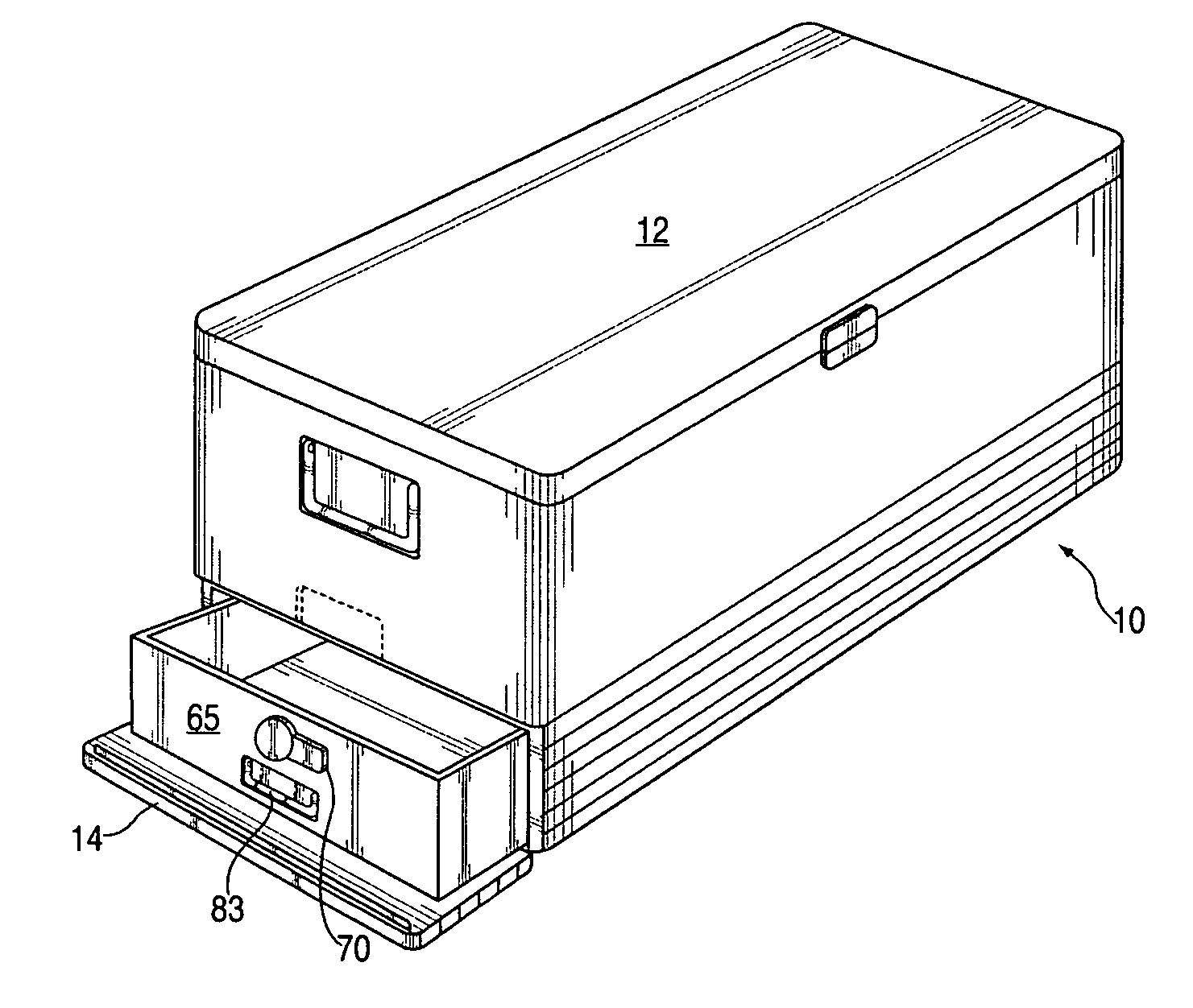 Portable cooler with disguised valuables compartment