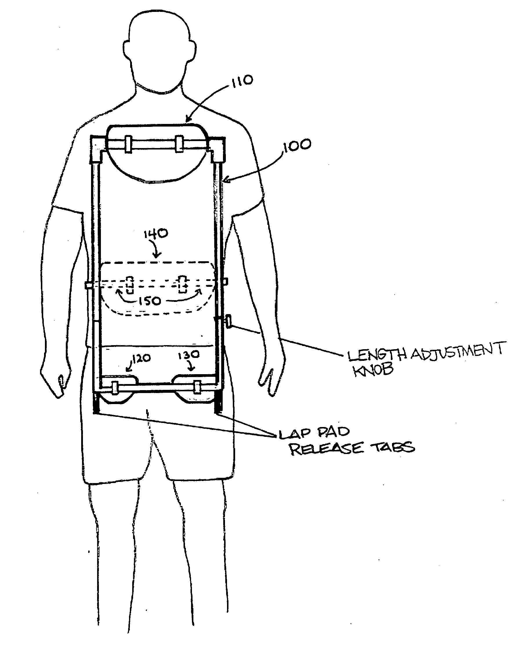 Adjustable brace for correcting a forward lean