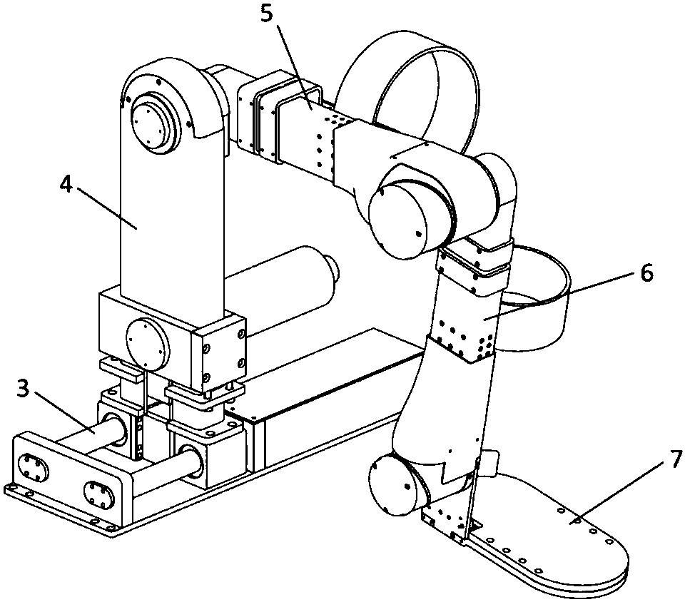 Sitting horizontal lower limb rehabilitation device capable of realizing multi-degree of freedom active adjustment