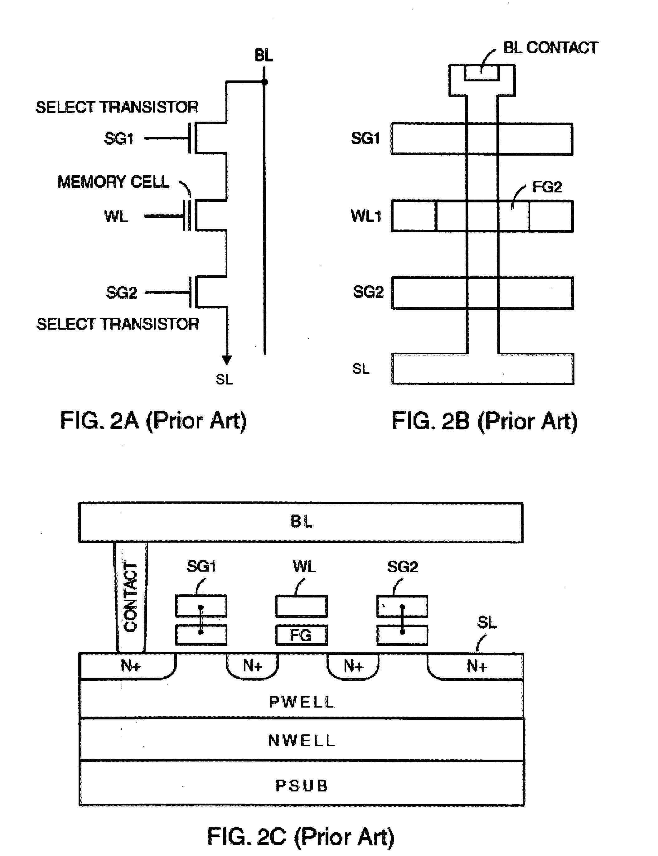 Novel monolithic, combo nonvolatile memory allowing byte, page and block write with no disturb and divided-well in the cell array using a unified cell structure and technology with a new scheme of decoder and layout