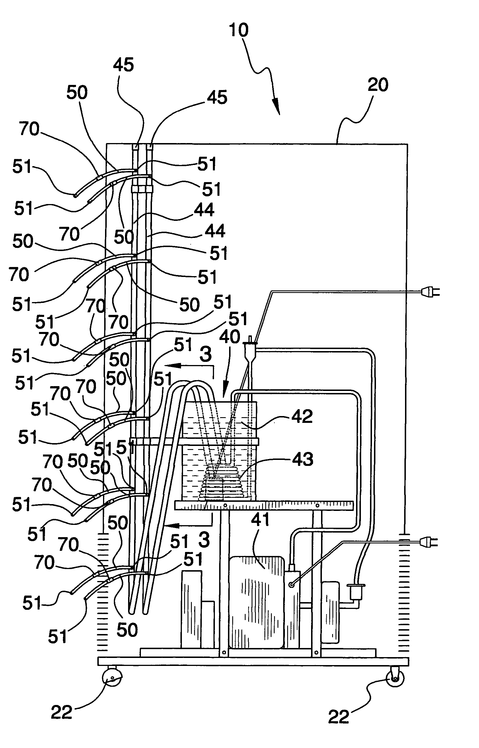 Refrigeration system including water chilling device