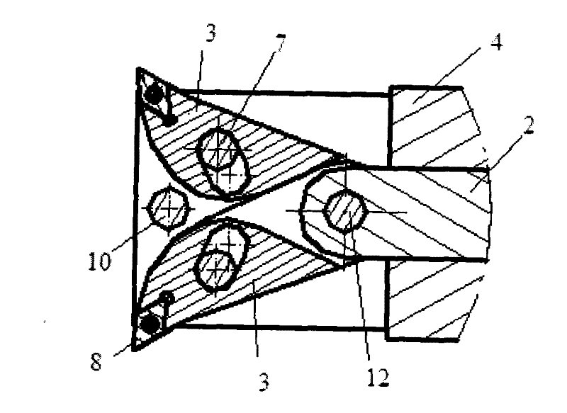 Double-blade boring cutter head without radial motion for cutter bar