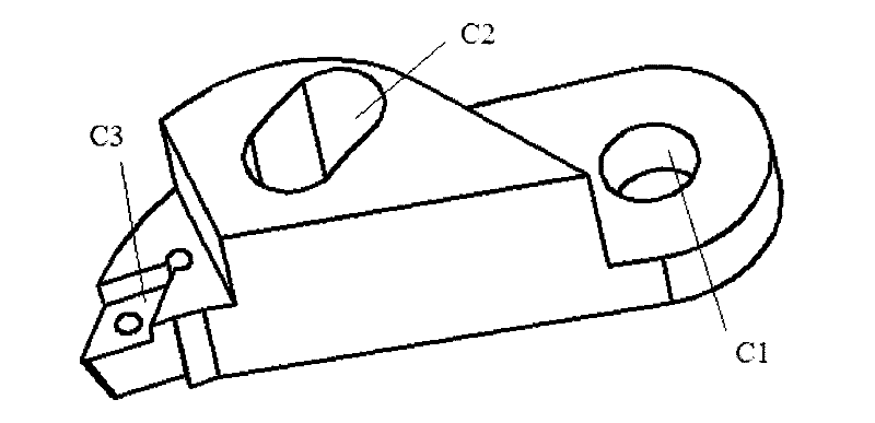 Double-blade boring cutter head without radial motion for cutter bar