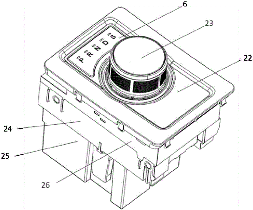 Rotary knob type drive-by-wire gear shifter