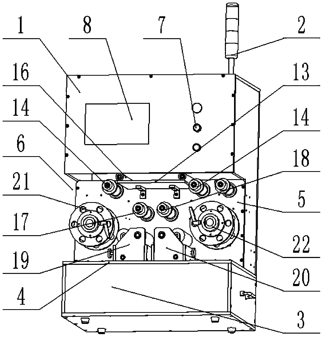 Rewinding device for label detection