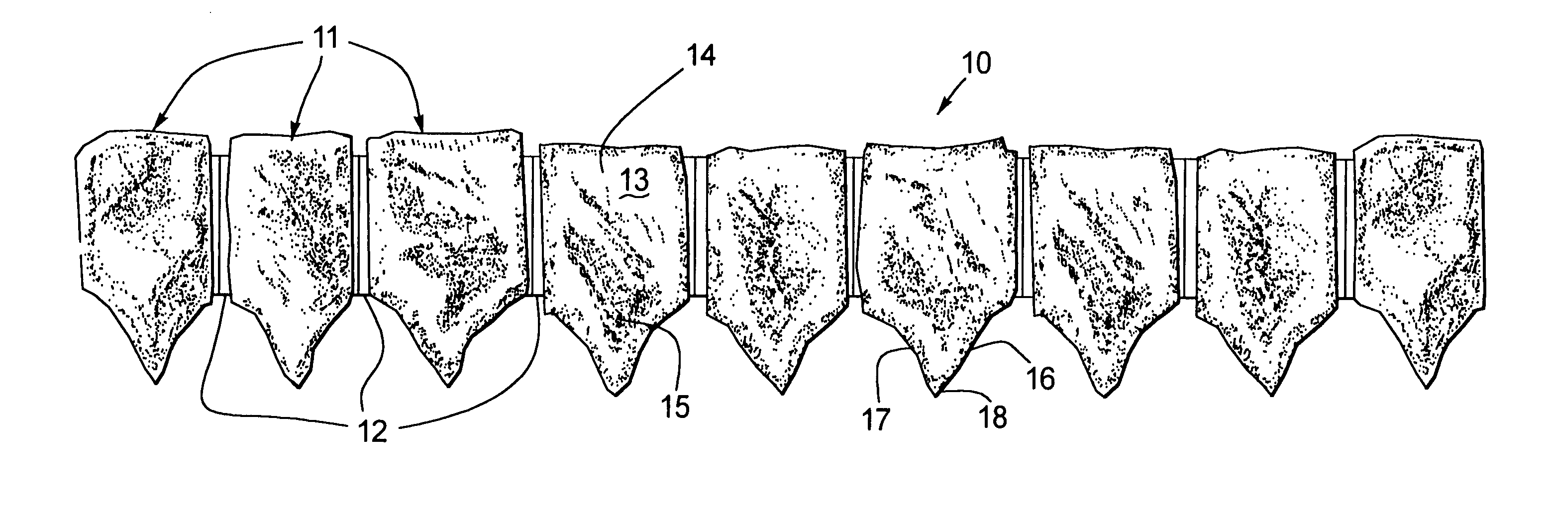 Plastic lawn edging fabricated by a continuous vacuum forming process