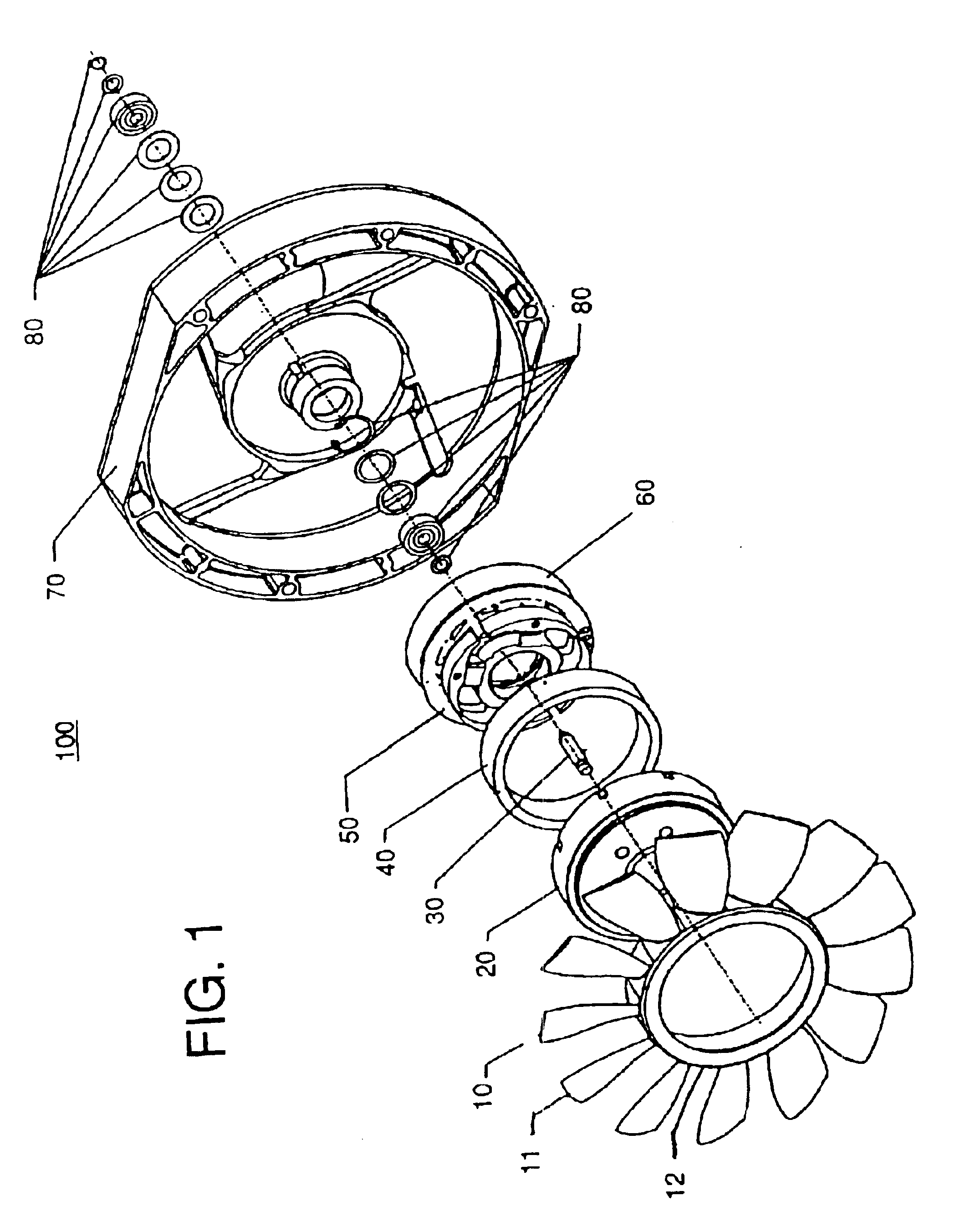 Impeller blade for axial flow fan having counter-rotating impellers