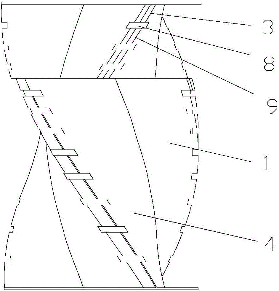 Synchronous six-edge saw tooth type dynamic variable-gap internal mixer rotor