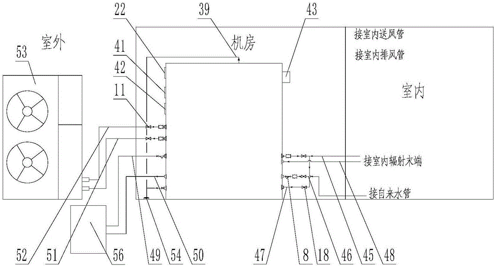 Integral type indoor unit of radiation air-conditioning system