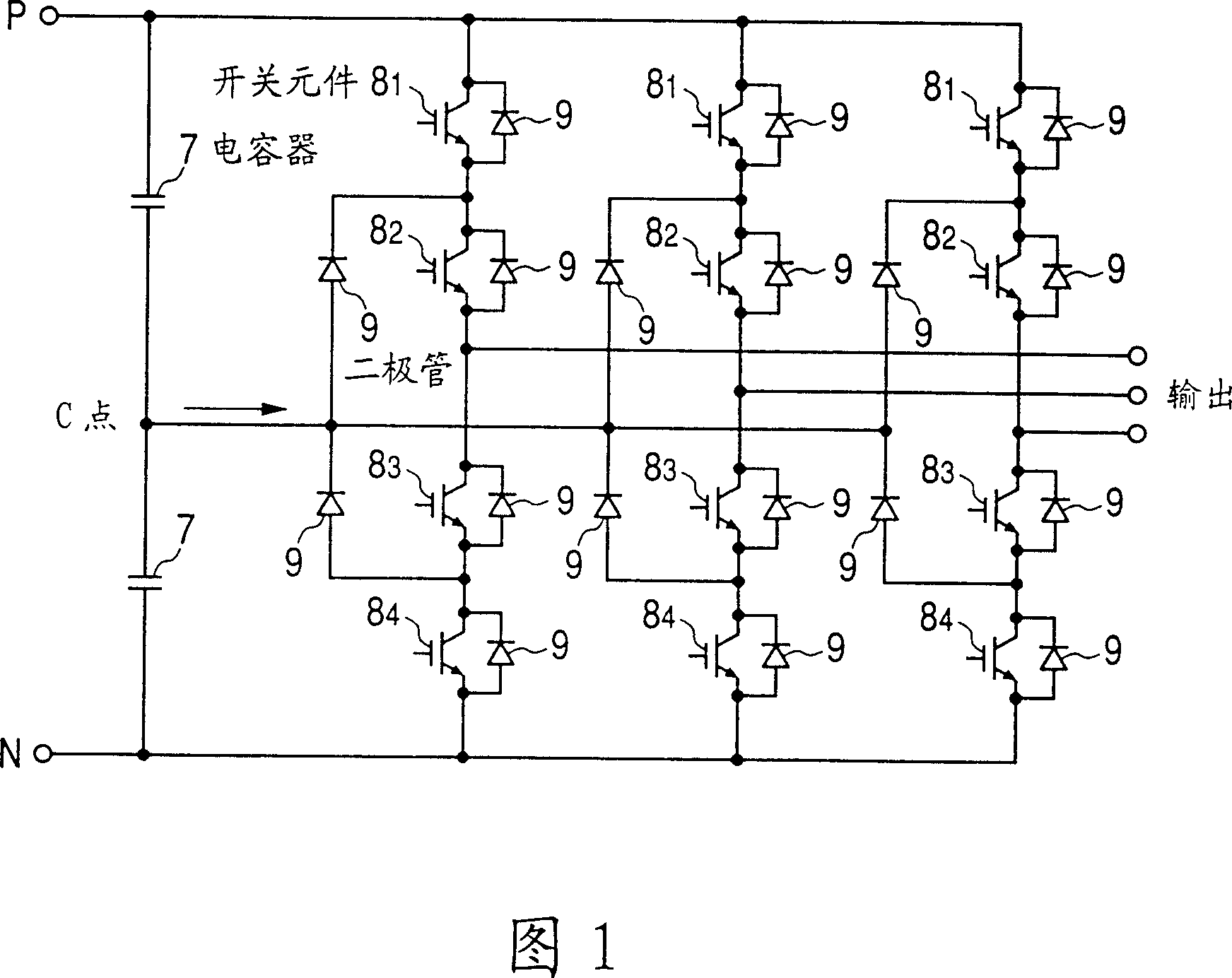 Neutral point clamping PWM inverter